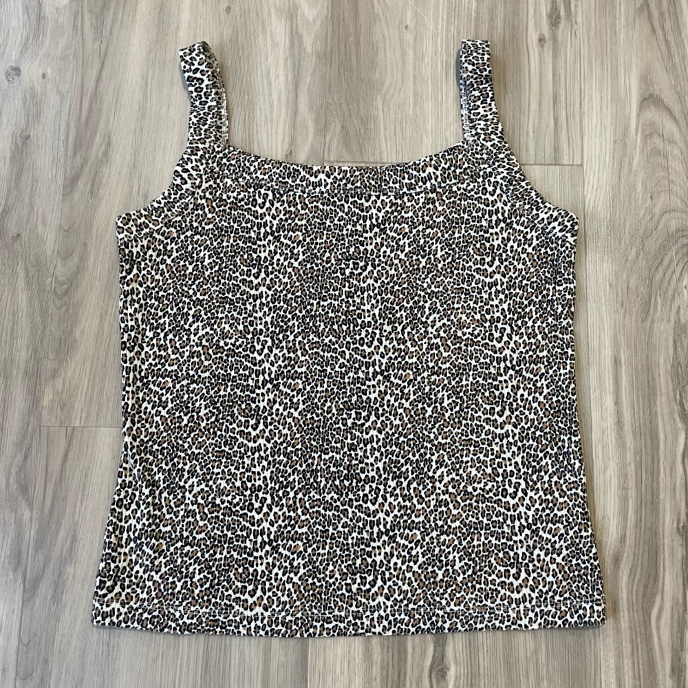 American Eagle Leopard Print Ribbed Tank Top